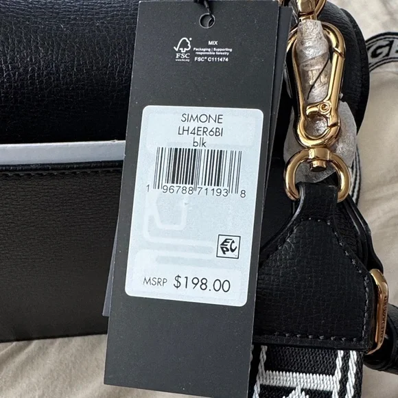 Karl Lagerfeld Black Crossbody Bag with Gold Accents - Picture 6 of 7